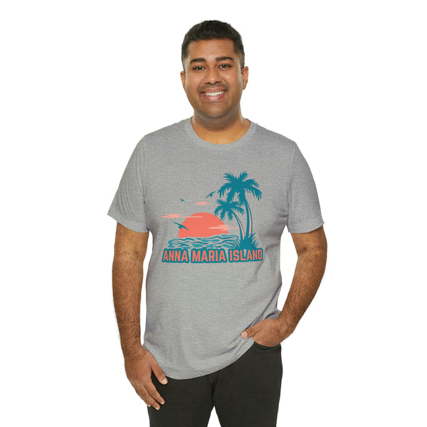 Anna Maria Island, Florida T-Shirt - Retro Palm Tree & Beach Unisex Anna Maria Island Shirt