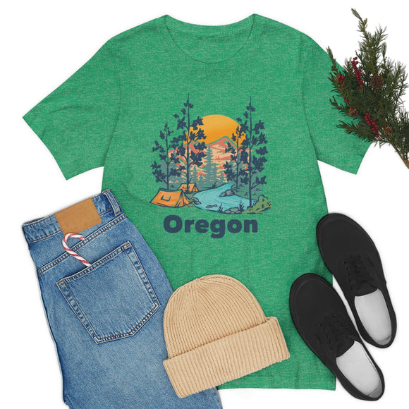 Oregon T-Shirt - Mountain Illustration Unisex Oregon Shirt