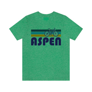 Buy heather-kelly Aspen T-Shirt - Retro Mountain Bike Adult Unisex Aspen, Colorado T Shirt
