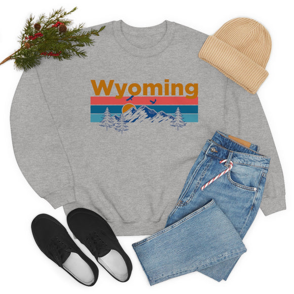 Wyoming Sweatshirt - Mountain & Birds Unisex