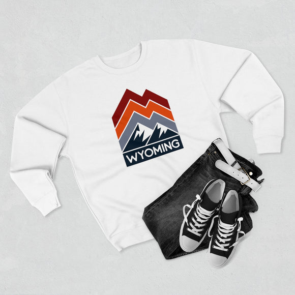 Premium Wyoming Sweatshirt - Retro Unisex Premium Crewneck Wyoming Sweatshirt