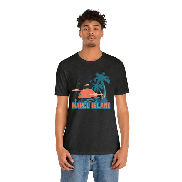 Marco Island, Florida T-Shirt - Retro Palm Tree & Beach Unisex Marco Island Shirt