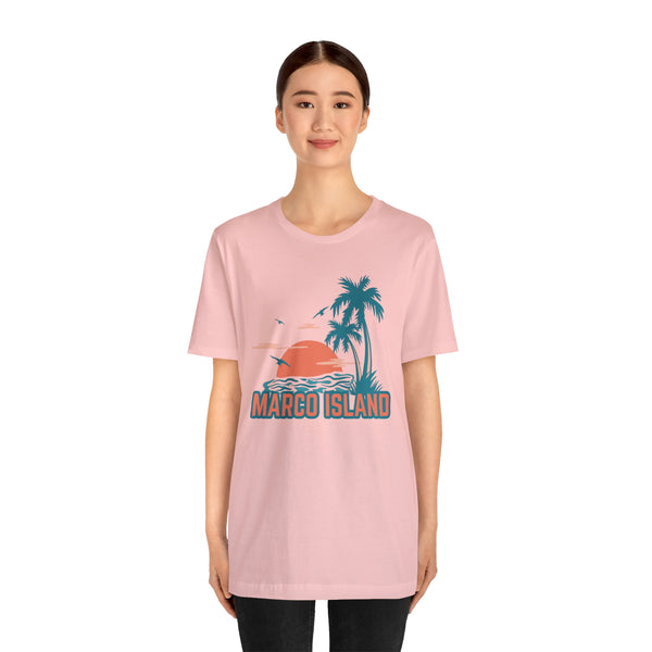 Marco Island, Florida T-Shirt - Retro Palm Tree & Beach Unisex Marco Island Shirt