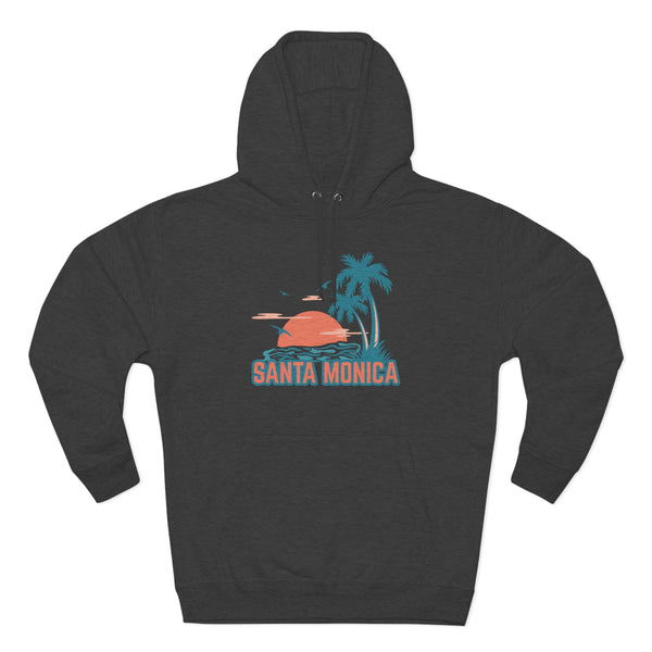 Premium Santa Monica, California Hoodie - Palm Tree Unisex Sweatshirt