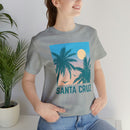 Santa Cruz, California T-Shirt - Retro Palm Tree & Beach Unisex Santa Cruz Shirt-69