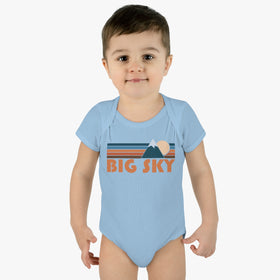 Big Sky Baby Bodysuit - Retro Mountain Big Sky, California Baby Bodysuit