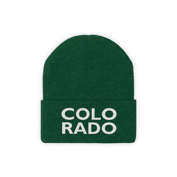 Buy hunter-green Colorado Beanie - Adult Embroidered Two Line Colorado Knit Hat