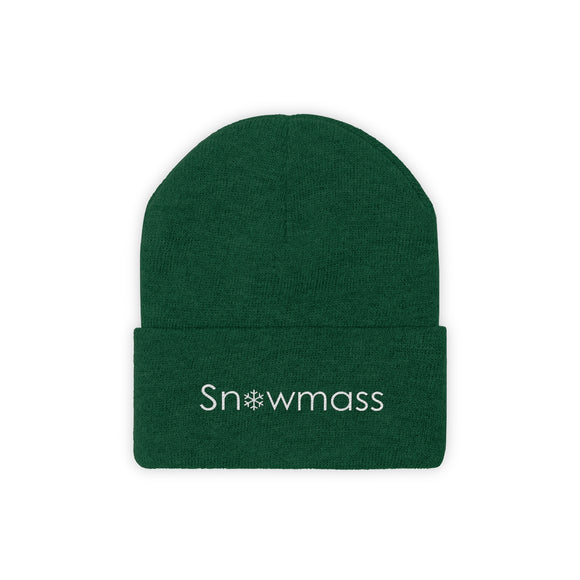 Snowmass, Colorado Knit Beanie - Adult Embroidered Snowflake Snowmass Knit Hat