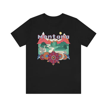 Buy black Montana T-Shirt - Retro Mountain / Hippie Style Montana Shirt