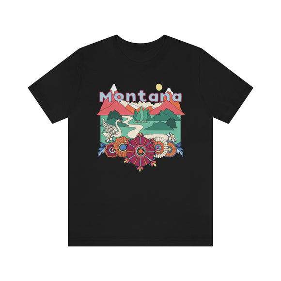 Montana T-Shirt - Retro Mountain / Hippie Style Montana Shirt