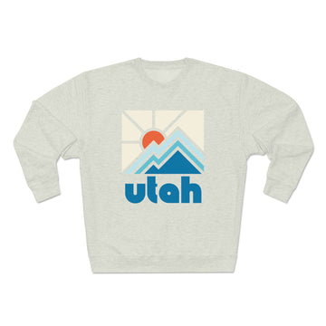 Buy oatmeal-heather Premium Utah Crewneck Sweatshirt - Retro Unisex Sweatshirt