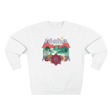 Buy white Premium Idaho Crewneck Sweatshirt - Retro Unisex Sweatshirt