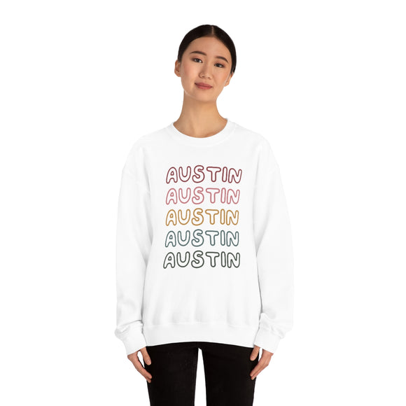 Austin, Texas Sweatshirt - Retro Five Color Unisex