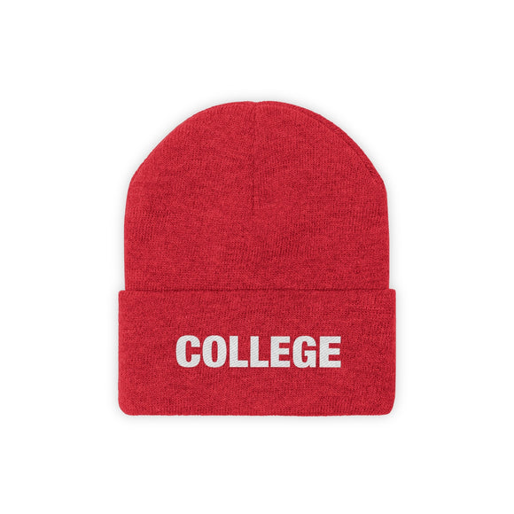 College Beanie - Adult Embroidered College Knit Hat