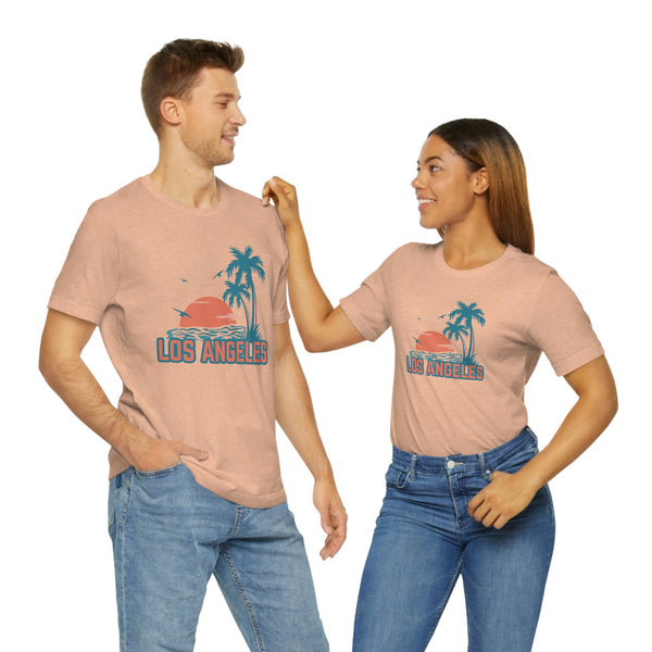 Los Angeles, California T-Shirt - Retro Palm Tree & Beach Unisex Los Angeles Shirt