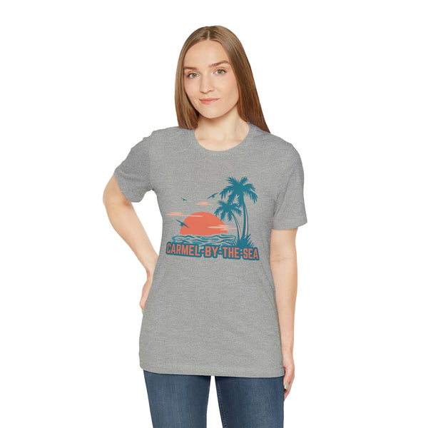 Carmel-by-the-Sea, California T-Shirt - Retro Palm Tree & Beach Unisex Carmel-by-the-Sea Shirt