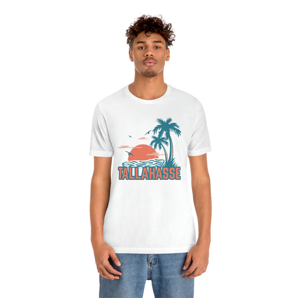 Tallahassee, Florida T-Shirt - Retro Palm Tree & Beach Unisex Tallahassee Shirt