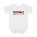 Crested Butte Baby Bodysuit - Retro Mountain Crested Butte, Colorado Baby Bodysuit-4