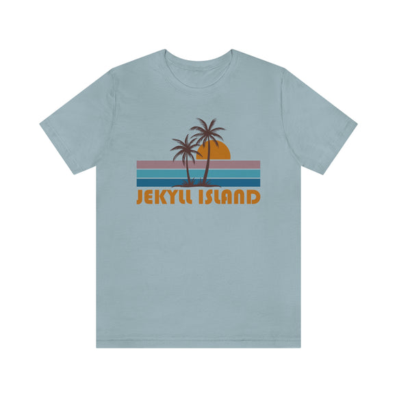 Jekyll Island, Georgia T-Shirt - Retro Palm Tree Unisex Jekyll Island Shirt
