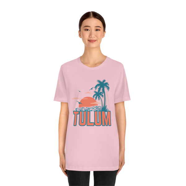 Tulum, Mexico T-Shirt - Retro Palm Tree & Beach Unisex Tulum Shirt