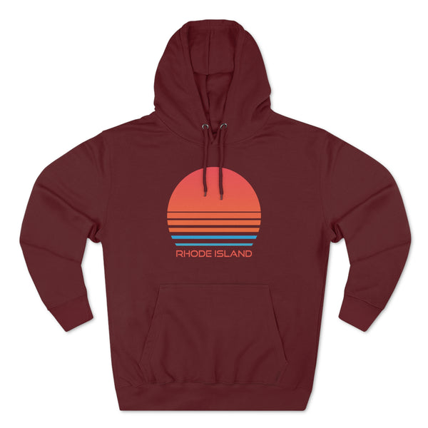 Premium Rhode Island Hoodie - Retro 80s Unisex Sweatshirt