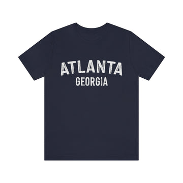 Buy navy Atlanta, Georgia Shirt - Paint Text Unisex Atlanta T-Shirt