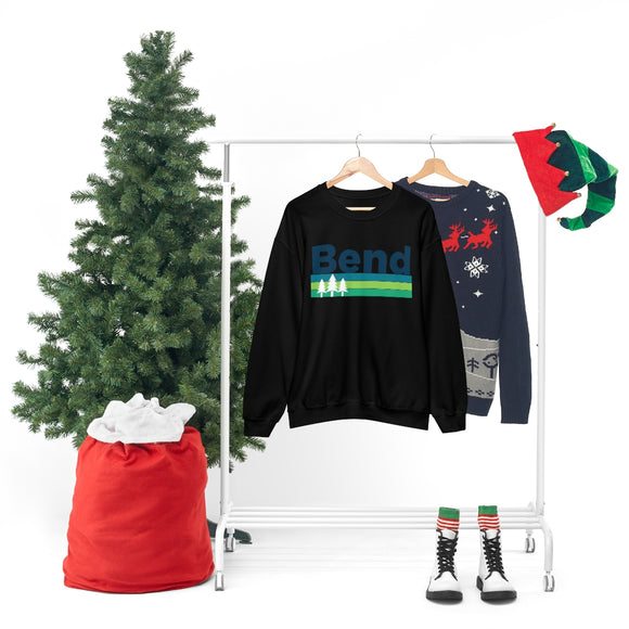 Bend, Oregon Sweatshirt - Retro Trees Unisex