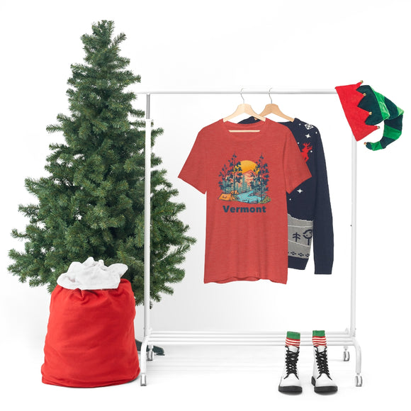 Vermont T-Shirt - Mountain Illustration Unisex Vermont Shirt