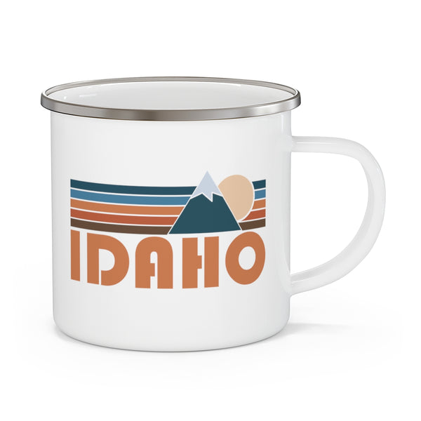 Idaho Camp Mug - Retro Mountain Enamel Campfire Idaho Mug