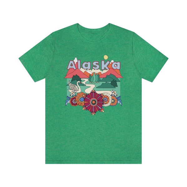 Alaska T-Shirt - Retro Mountain / Hippie Style Alaska Shirt
