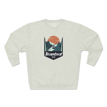 Buy oatmeal-heather Premium Steamboat, Colorado Crewneck Sweatshirt - Retro Unisex Sweatshirt