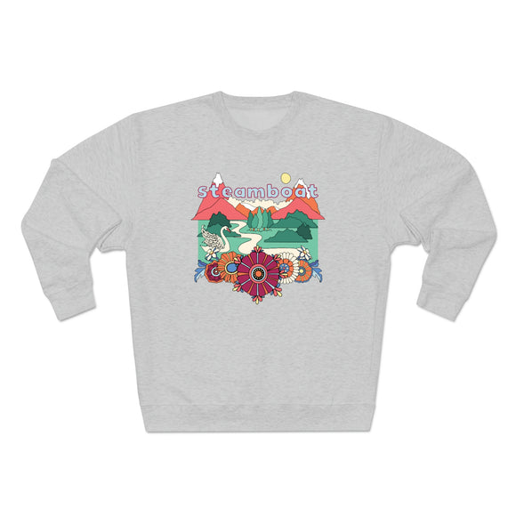 Premium Steamboat, Colorado Crewneck Sweatshirt - Retro Unisex Sweatshirt