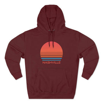 Buy burgundy Premium Nashville, TN Hoodie - Retro 80s Unisex Sweatshirt