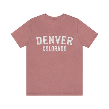 Buy heather-mauve Denver, Colorado Shirt - Paint Text Unisex Denver T-Shirt