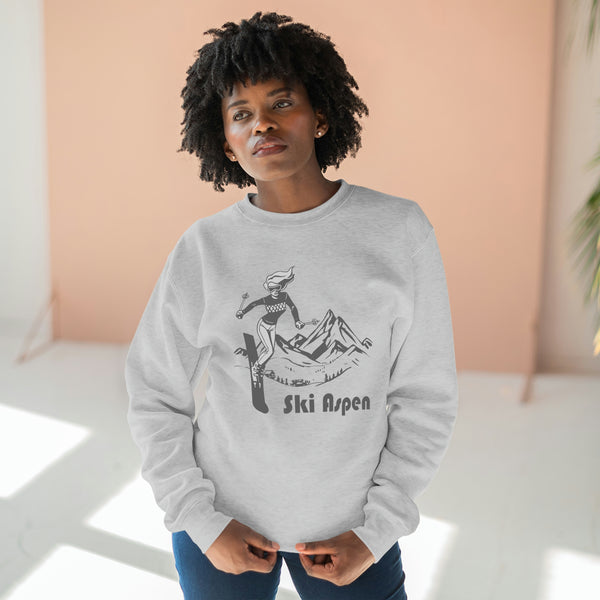 Premium Aspen, Colorado Crewneck Sweatshirt - Retro Unisex Sweatshirt