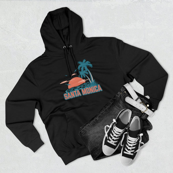 Premium Santa Monica, California Hoodie - Palm Tree Unisex Sweatshirt