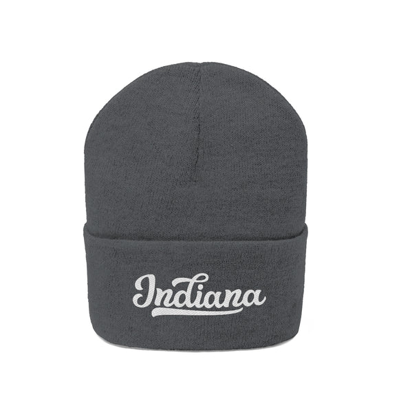 Indiana Beanie - Adult Hand Lettered Embroidered Indiana Knit Hat