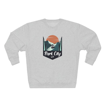 Buy heather-grey Premium Park City, Utah Crewneck Sweatshirt - Retro Unisex Sweatshirt