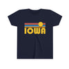 Iowa Youth T-Shirt - Retro Sun Iowa Kid's TShirt