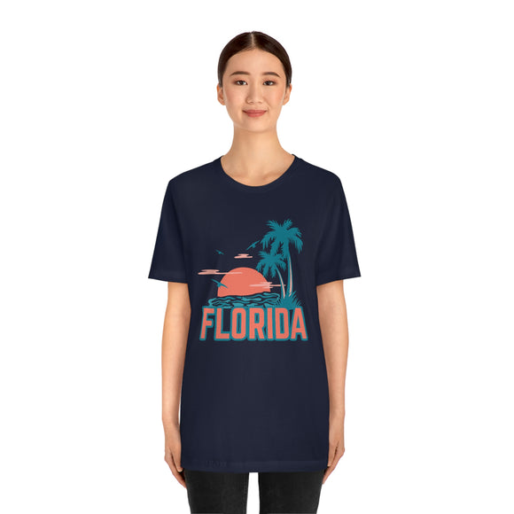 Florida T-Shirt - Retro Palm Tree & Beach Unisex Florida Shirt