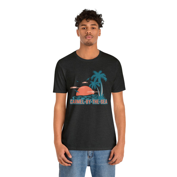 Carmel-by-the-Sea, California T-Shirt - Retro Palm Tree & Beach Unisex Carmel-by-the-Sea Shirt
