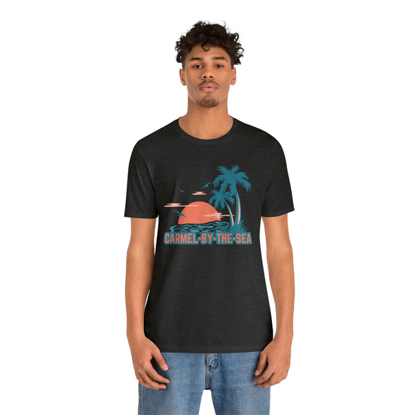 Carmel-by-the-Sea, California T-Shirt - Retro Palm Tree & Beach Unisex Carmel-by-the-Sea Shirt