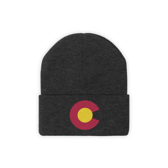 Colorado Beanie - Adult Embroidered Colorado Flag Knit Hat