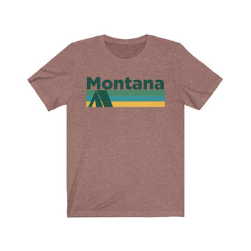 Buy heather-mauve Montana T-Shirt - Retro Camping Adult Unisex Montana T Shirt