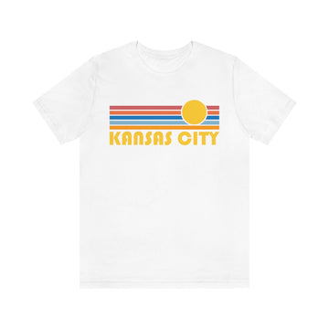 Buy white Kansas City, Missouri T-Shirt - Retro Sun Unisex Kansas City T Shirt