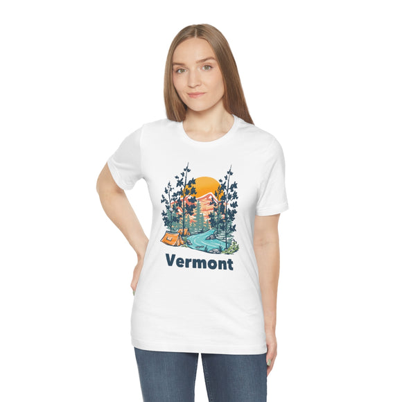 Vermont T-Shirt - Mountain Illustration Unisex Vermont Shirt