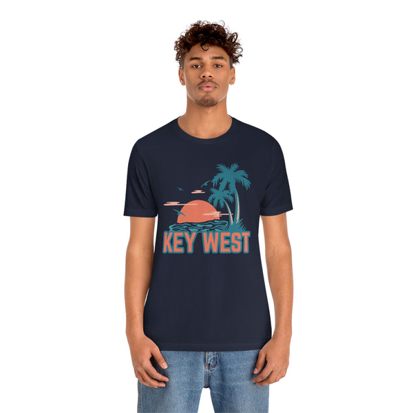 Key West, Florida T-Shirt - Retro Palm Tree & Beach Unisex Key West Shirt