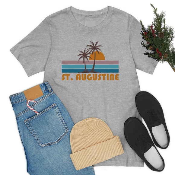 St Augustine, Florida T-Shirt - Retro Palm Tree Unisex St Augustine Shirt