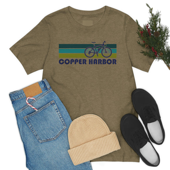 Copper Harbor T-Shirt - Retro Mountain Bike Adult Unisex Copper Harbor, Michigan T Shirt