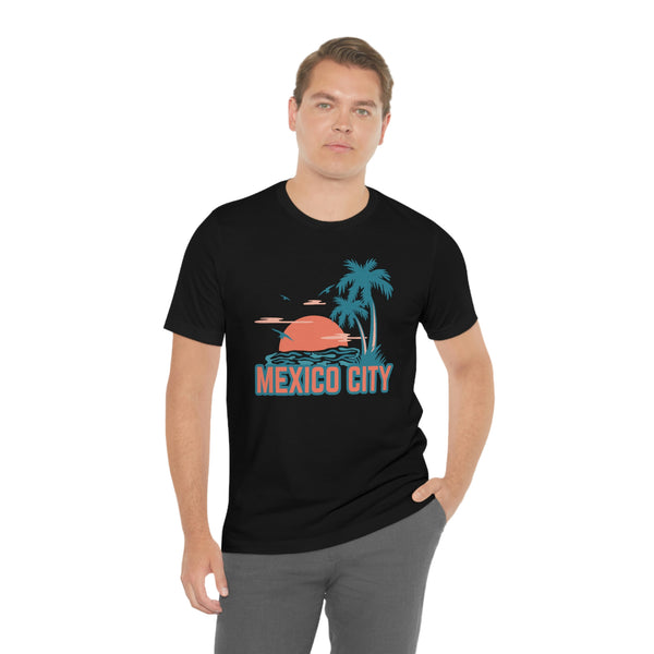 Mexico City, Mexico T-Shirt - Retro Palm Tree & Beach Unisex Mexico City Shirt